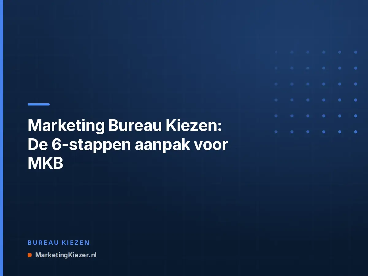Marketing Bureau Kiezen: De 6-stappen aanpak voor MKB
