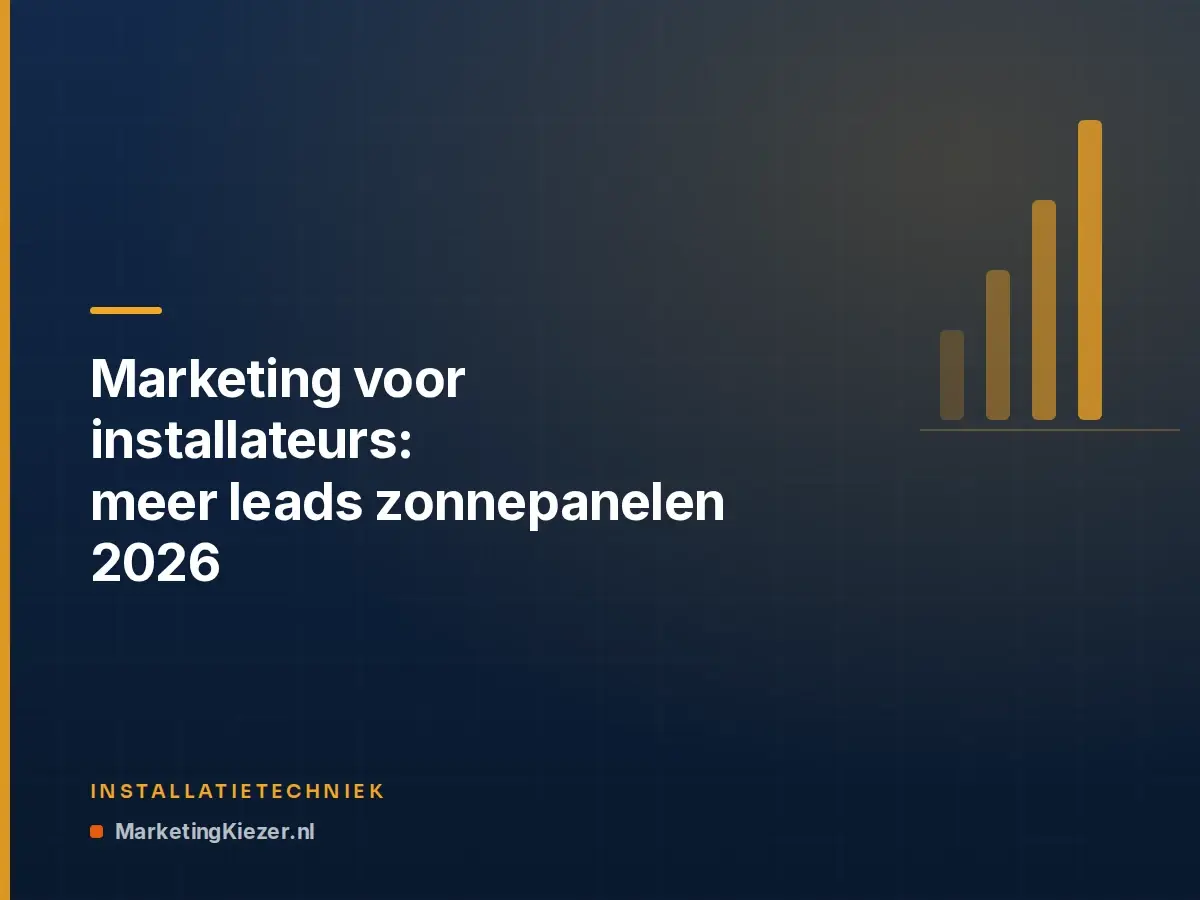 Marketing voor installateurs: meer leads zonnepanelen 2026